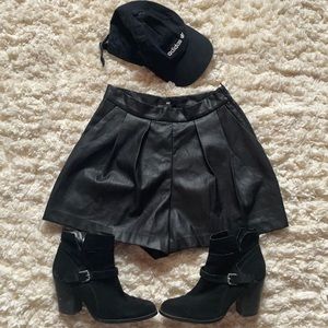 Black Faux Leather Shorts from H&M